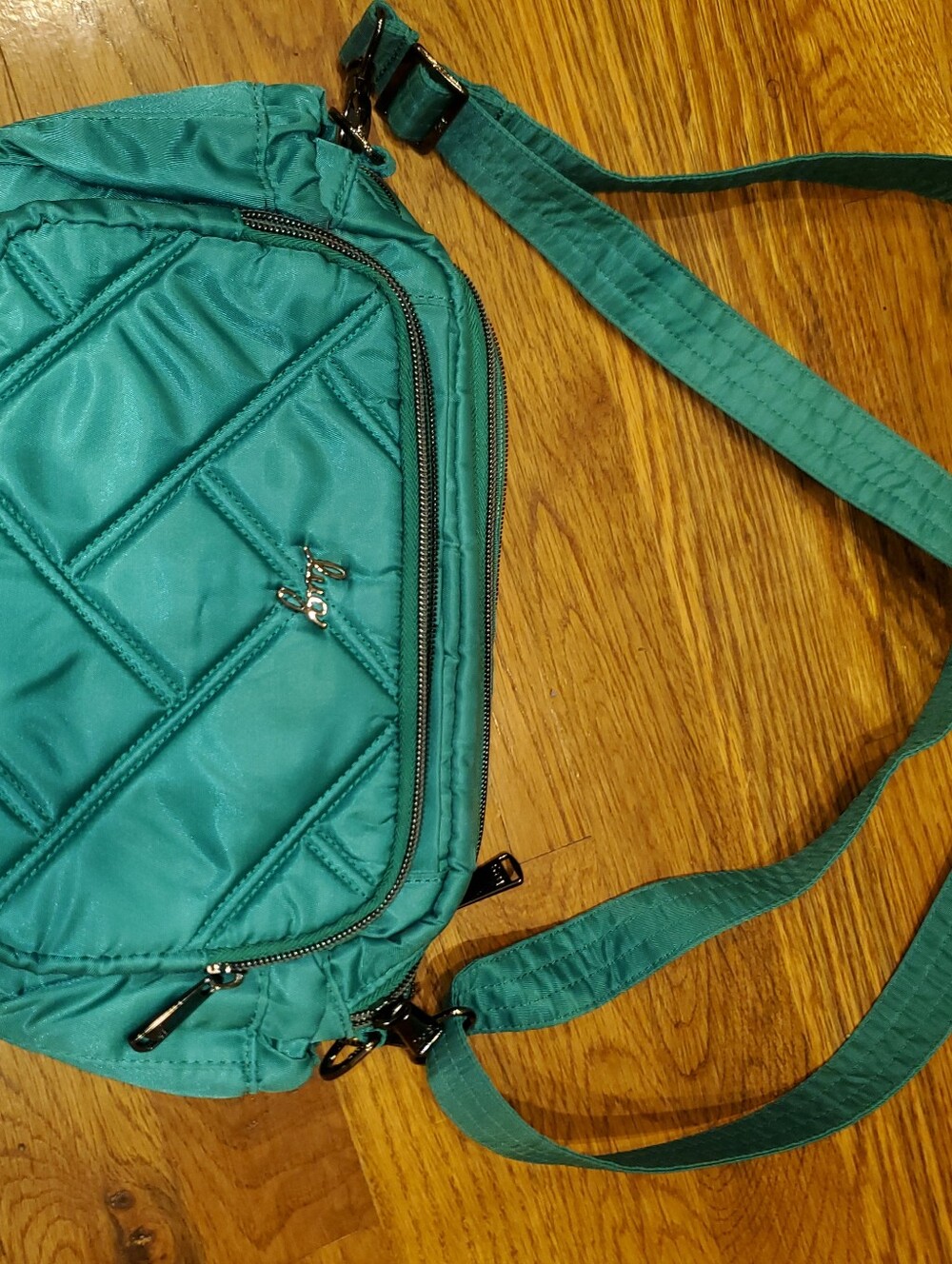 LUG Teal Green Boomer Quilted Crossbody Bag